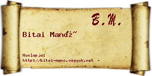 Bitai Manó névjegykártya